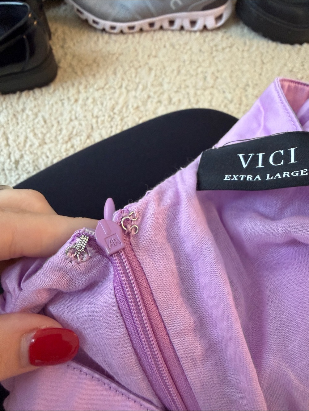 Vici Lilac Ruffle Dress with Sash - Picture 4 of 4